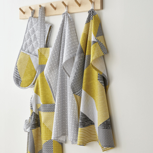 Catherine Lansfield Larsson Geo Two x Tea Towels Ochre