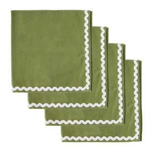 Coast To Coast - Orla Cotton Napkin Set Olive/Ivory 4pce