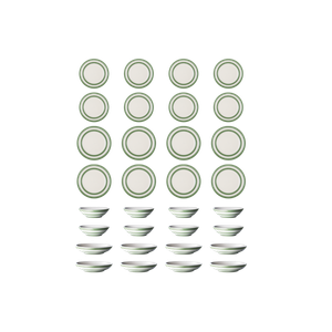 Willow Green 32 Piece Plate & Bowl Set