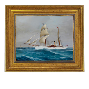 "Sailing Yacht Narada" After Antonio DeSimone, Contemporary Reproduction Print on Canvas, Framed, 8 x 10