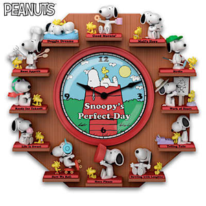 PEANUTS Snoopy's Perfect Day Wall Clock Collection