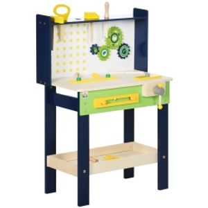 HOMCOM Kids Workbench Playset, with 31 Pieces, for Ages 3-6 Years