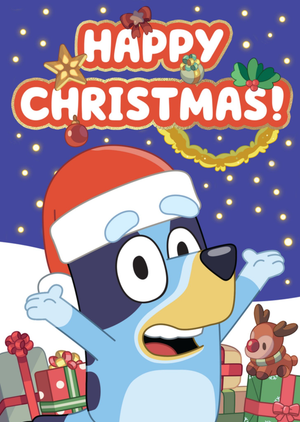 Bluey Illustrated Christmas Present Card