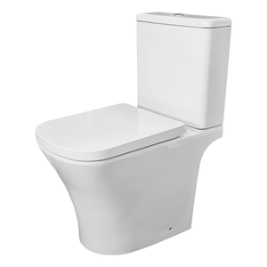 Powis Open Back Close Coupled Rimless Toilet with Soft Close Wrapover Seat