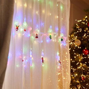 10 Multi Coloured Star Curtain Light