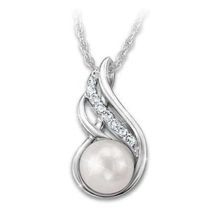 Genuine Diamond Pearl Of Perseverance Pendant Necklace