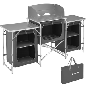 Cozinha de campismo com estrutura em alumínio 172 x 52 x 104 cm