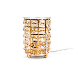 Wax Warmer Square Crystals Glass Lamp - Gold