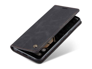 CaseMe Slim Synthetic Leather Wallet Case with Stand for Google Pixel 9 Pro XL - Charcoal