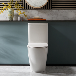 Milano Brunswick - Modern Close Coupled Toilet with Soft Close Seat and Black Flush Button