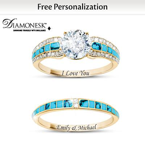 Sedona Sunrise Turquoise Bridal Ring Set