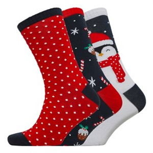 Fluid Womens Three Pack Christmas Novelty Socks Multi