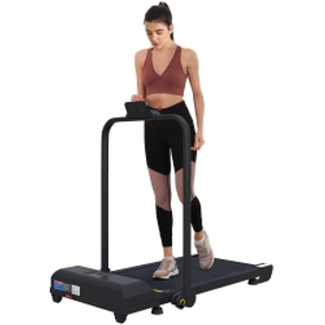 HOMCOM Walking Pad Treadmill, Folding Under Desk Treadmill, 1-10km/h, with Remote Control, Black