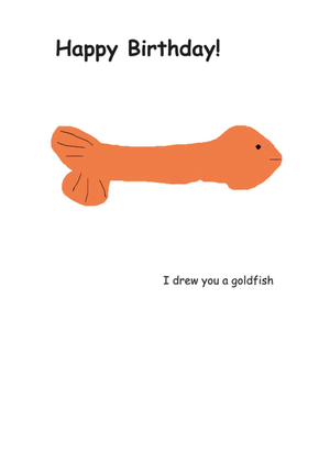 Happy Birthday Rude Goldfish Illustrated Card