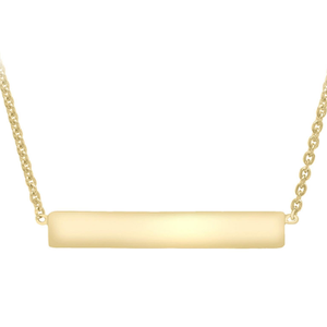Soleil Collection 16"-17" Gold Bar Necklace | 9K Solid Yellow Gold