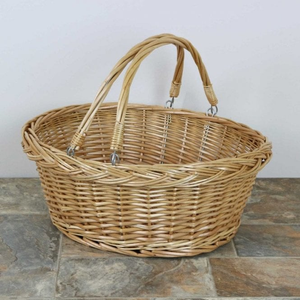 Farmhouse Swing Handled Wicker Shopping Basket