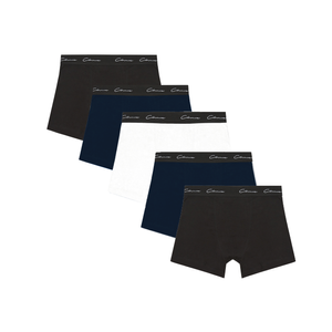 5-Pack Classic Signature Boxers | Black/Navy/White