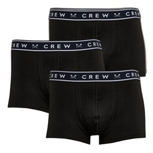 Crew Clothing Mens Three Pack Boxers Black