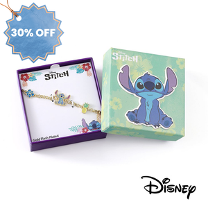 Disney Stitch Pineapple & Flower Gold Plated Bracelet
