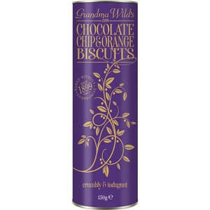 Grandma Wild - Chocolate Chip & Orange Biscuits w/Ornate Purple Tube  150g