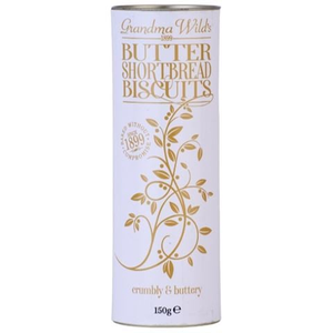 Grandma Wild -  Butter Shortbread Biscuits w/Ornate White Tube 150g