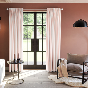 Lace Stripes, Coral - Made to Measure Curtains