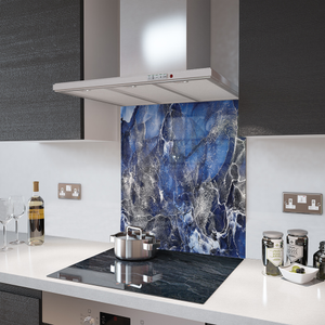 Glass Splashback in Liquid Galaxy - 60cm Wide x 65cm High