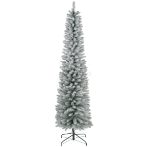 HOMCOM 7ft Artificial Snowy Pencil Christmas Tree - White