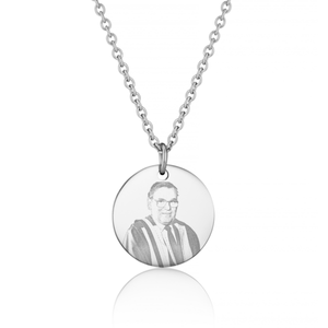 Silver Disc Photo Necklace