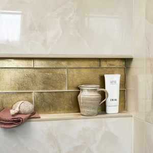 Metallic Vitreum Aurum Rectangle Gold Glass Tile