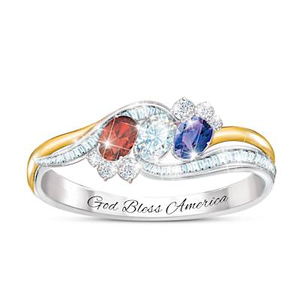 2.5-Carat American Pride Patriotic Ring Size 8