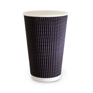 Charcoal Triple Wall Corrugated Hot Cup 16oz - 500 / CARTON