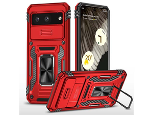 Military Case with Camera Cover for Google Pixel 8 - Red