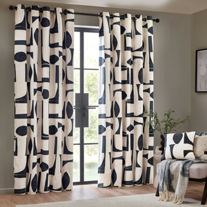 Carro Abstract  Ready Made Eyelet Curtains Dusk