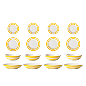 Cornish Yellow 16 Piece Plate & Bowl Set