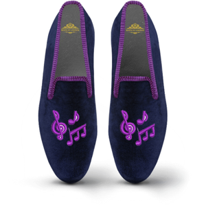 Women's Velvet Loafer/Slipper Shoe Musical Notes