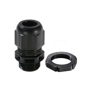 Wiska 10100612 GLP20 20mm IP68 Compression Gland with Locknut Black (Pack of 10)