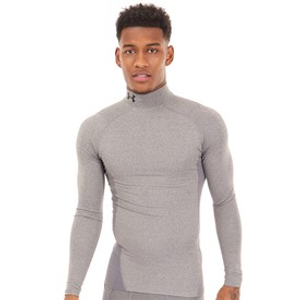 Under Armour Mens UA Cg Cold Gear Armour Compression Mock Charcoal Light Heather