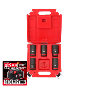 Milwaukee 4932498750 3/4" Deep Socket Set (5 Pieces)