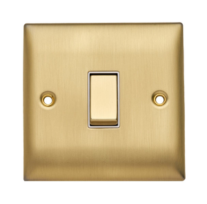 Single Light Switch - 1 Gang 2 Way - Brushed Brass
