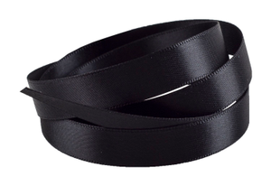 Black Recycled Double Faced Satin Ribbon 20 metres x 10mm