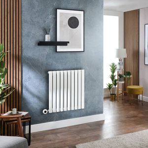Milano Aruba - Electric White Horizontal Designer Radiator - 635mm x 590mm (Single Panel) - with Plug-In Wi-Fi Thermostatic Heating Element