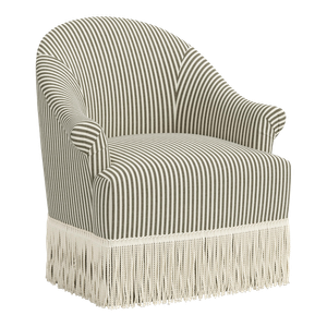 Stoffer Home x Cloth & Company Marie Swivel Chair in Jane Stripe Laurel