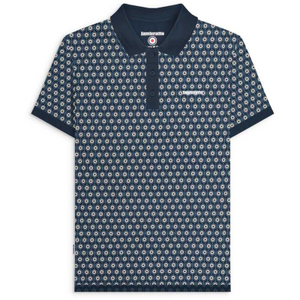 Lambretta Mens Geo Roundel Big & Tall Polo Shirt - 5XL / Navy/Silver