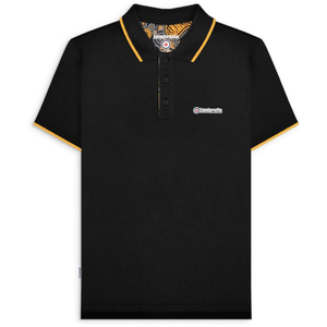 Lambretta Mens Plain Big & Tall Polo Shirt - 2XL / Black/Gold