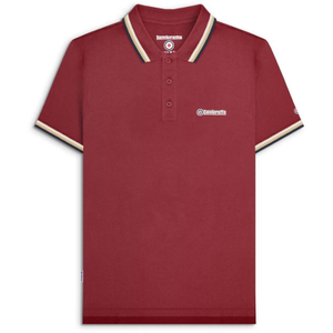 Lambretta Mens Triple Tipped Big & Tall Polo Shirt - 2XL / Burgundy/Jetstream/Cream/Navy