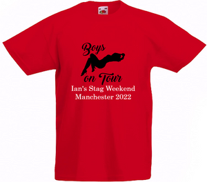 Personalised Red Boys On Tour Stag Night T-Shirt