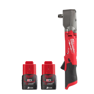 Milwaukee M12FRAIWF12 12V Fuel 1/2" Brushless Cordless Right Angle Impact Wrench With 2 x 3.0Ah Batteries