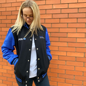CSVJ1 Unisex Full-Custom Branded Varsity Jackets With 2 Pockets And Metal Press Stud