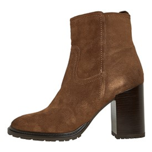 Dune Womens Peng Heeled Ankle Boots Brown Suede